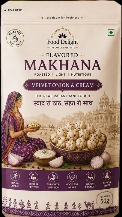 Velvet Onion & Cream Makhana pouch